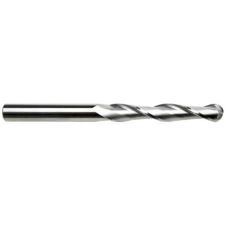 Gs Tooling 3/16" Diameter x 3/16" Shank 2-Flute Extra Long Length Ball Nose Blue Series Carbide End Mills 102422